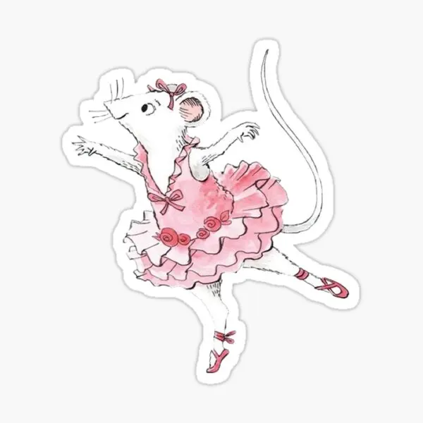 Angelina Ballerina 5PCS Stickers for Background Laptop Bumper Living Room Cute Kid Luggage Anime Decor Home Cartoon