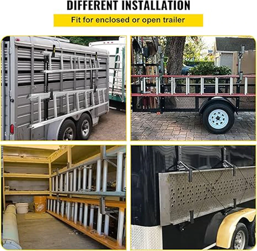 VEVOR Trailer Ladder Rack, Fit for Enclosed Trailer Exterior Side Wall