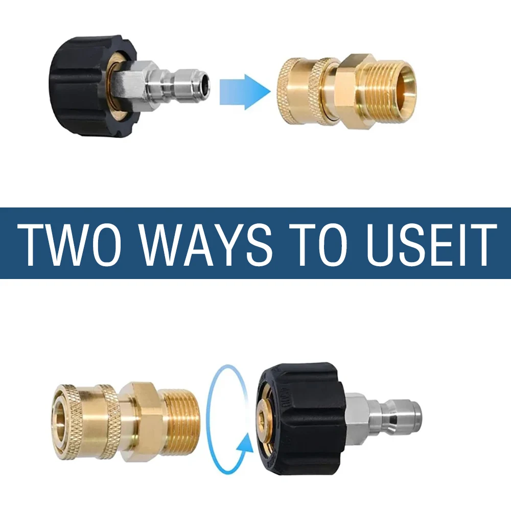 Adaptateur Nettoyeur Haute Pression M22 Femelle Vers 1/4” – Raccord Rapide En Laiton, Pour Pistolet Et Tuyau, Diamètre Intérieur 14 Mm