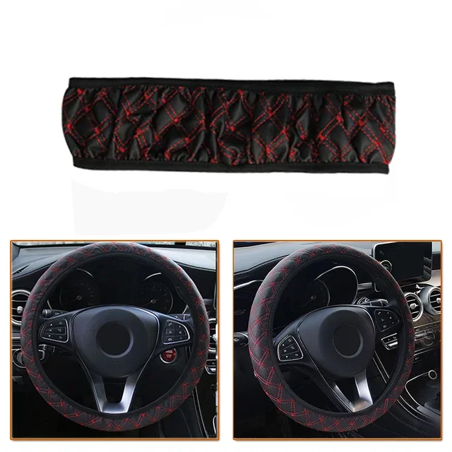 New Arrival High Quality Car Steering Wheel Cover PU Leather 38cm Non-Slip Protection Cover Be Used In All Seasons 1