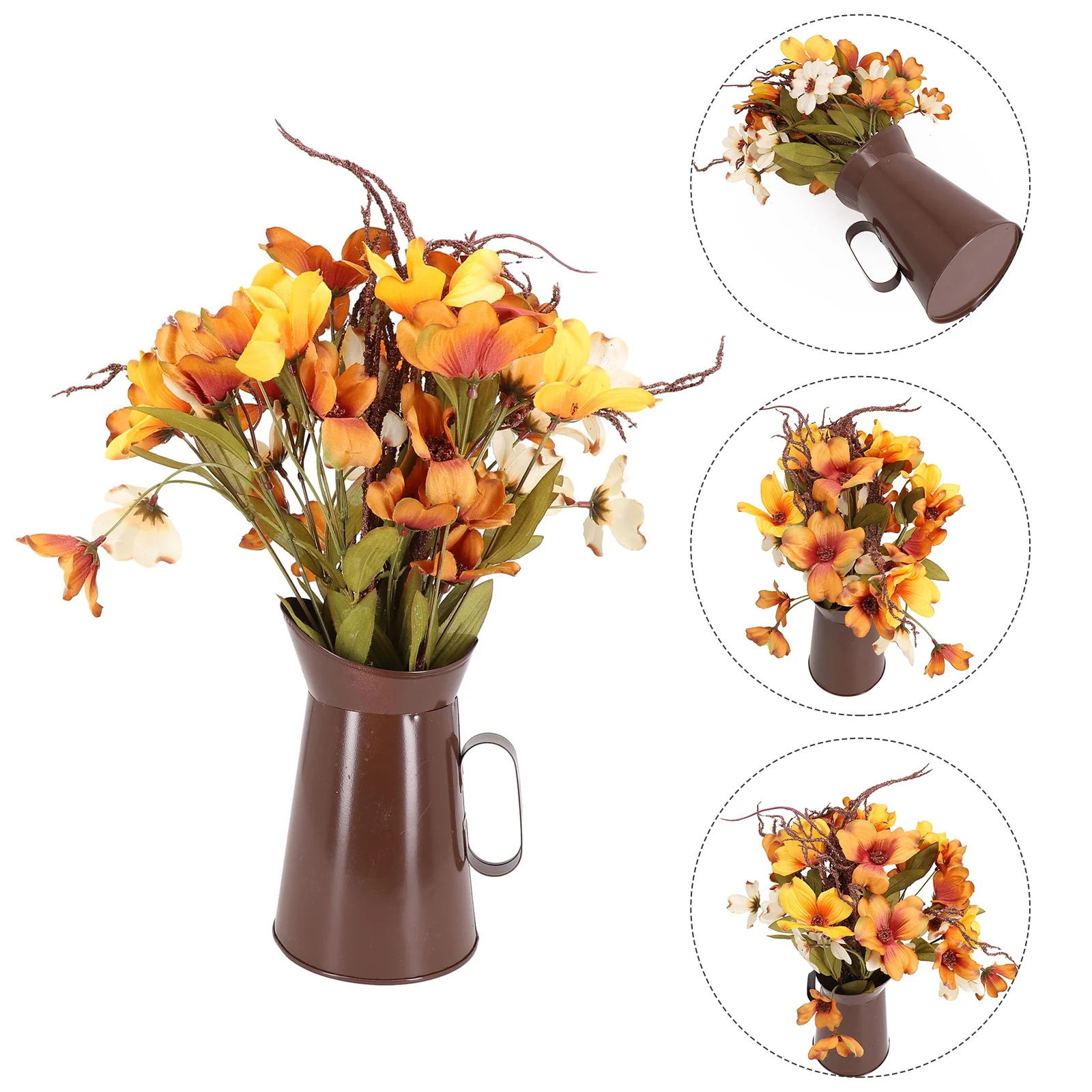 

Искусственный Осенний букет, искусственный цветок с украшением в виде ведра, 16 дюймов, праздник, день благодарения, Декор, домашние украшения