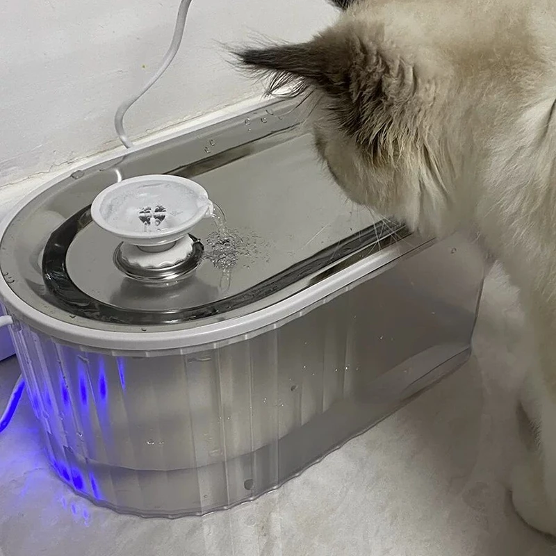 Pet Supplies Stainless Steel Bowls Animals Cat Dog  Smart Automatic Water Drinking Fountain  Dispenser