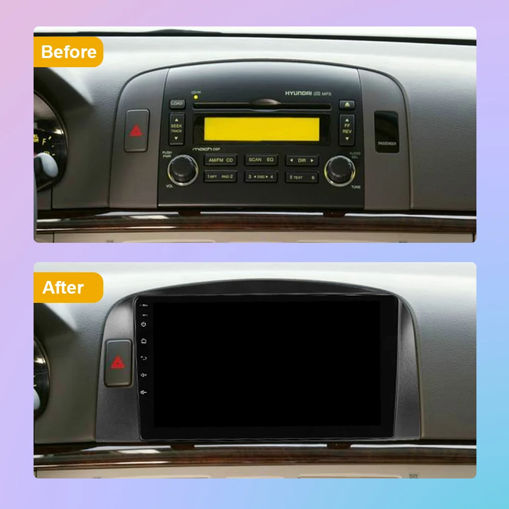 UGAR Car Dash Radio Installation Fascia Kit For Hyundai Sonata (NF) 2004-2008 – 3D Designed, ABS Plastic, Precise Fit For Aftermarket Head Units - View #5