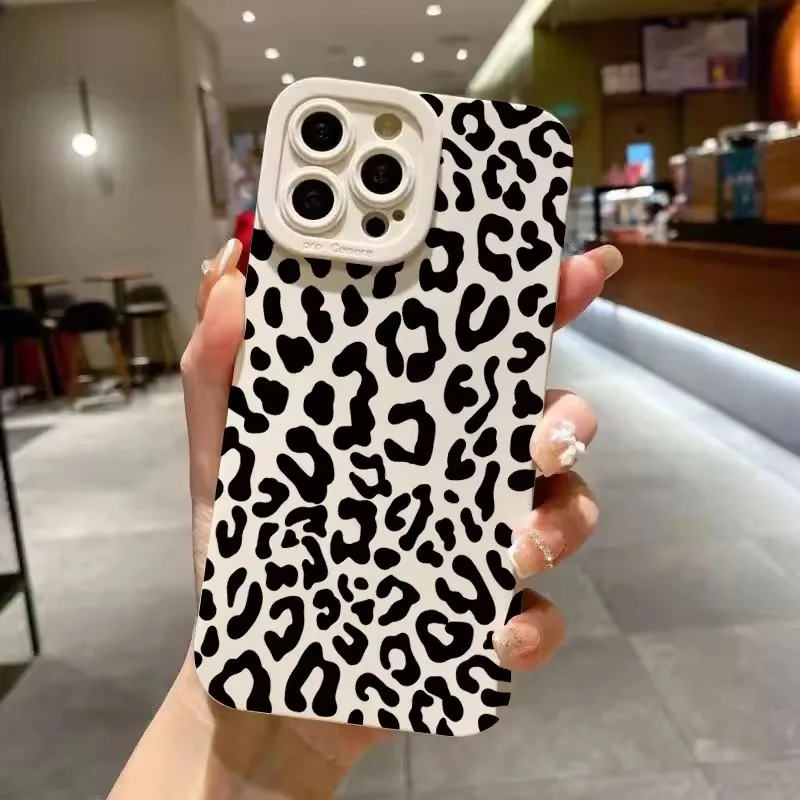 Stylish Gray Leopard Print Shockproof Phone Case