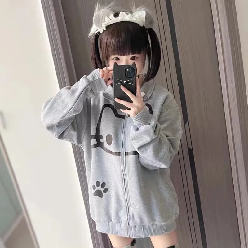 CAT グレー ジップアップジャケット Lサイズ CATNA Zip Up Hoodie Light Grey Melange | The New Originals