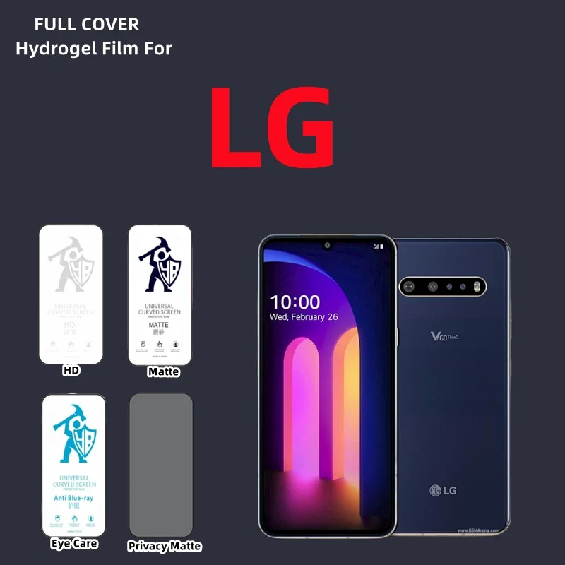 Pellicola Idrogel Hd 2 Pezzi Per Lg V20 V30 V35 V40 V50 V60 Thinq Pellicola Salvaschermo Opaca Per Lg Velvet 5G Stylo6 G8X Thinq Q60 Nexus 5X