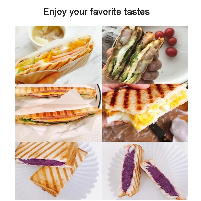 Non-Stick Coating Sandwich Maker Double Side Waffle Grill Frying Toast Clamp Pan Breakfast Machine By Gas Stove Fire