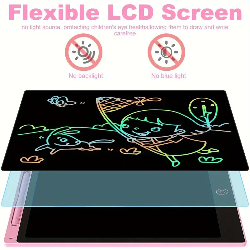 새로운 인기 상품 21. 59cm 드로잉 태블릿, 남아 및 여아용 LCD 전자 태블릿, 다채로운 화면 태블릿, 필기판, 교육용 크리스마스 생일 선물, 미취학 아동용 학습 보드, 전자 학습 장난감, 견고하고 낙