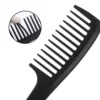 Black 2PC Large Teeth Comb Handle with Hole Smooth Surface Big Knife Comb Professional Salon Barber Hair Hairdressing Combs 4