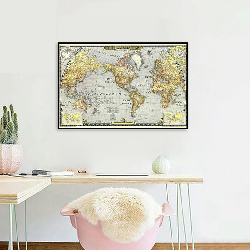 Рисунок 5 - A2 старинная карта мира 1943 нетканый