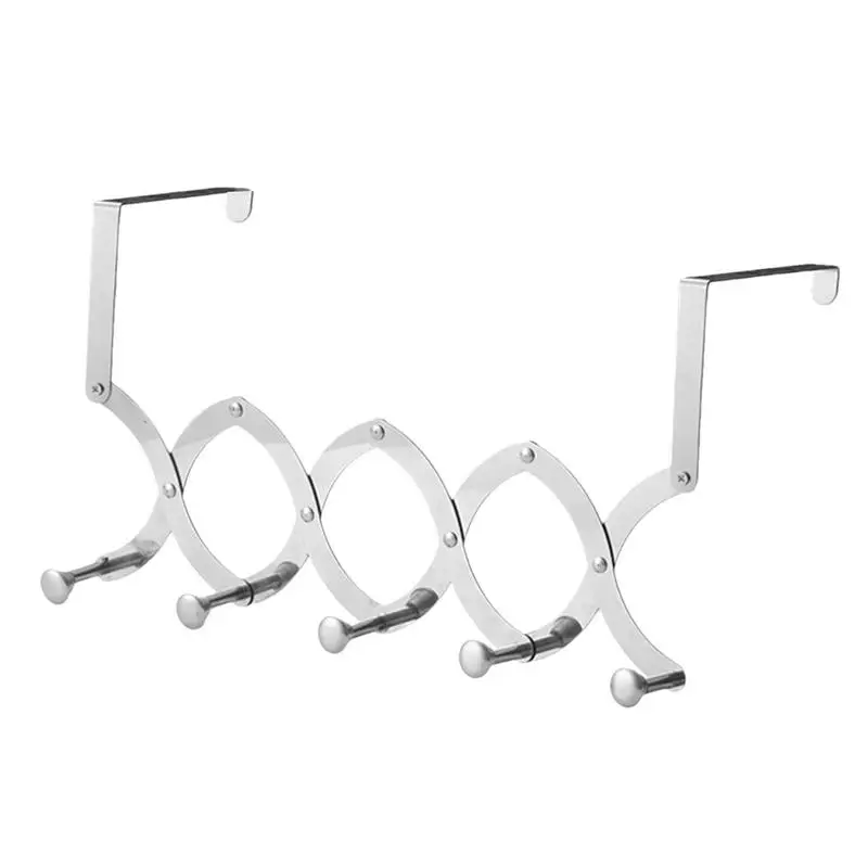 

Многофункциональная накладка на дверь из нержавеющей стали, крючки, Нескользящие и регулируемые Держатели полотенец для ключей в ванную комнату