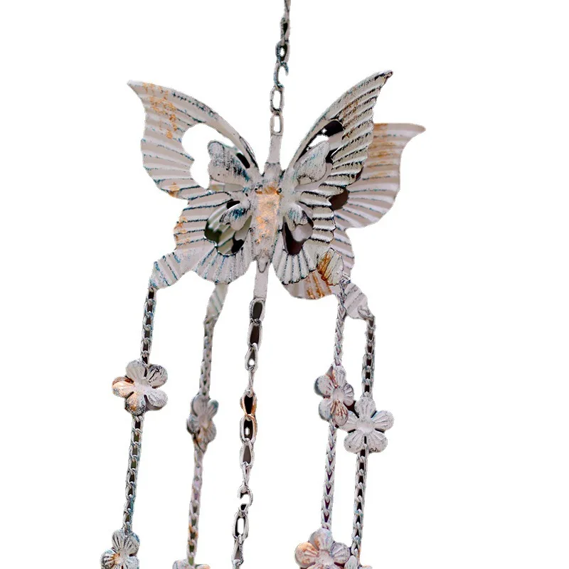 Wrought Iron Retro Butterfly Wind Chimes Garden Decoration