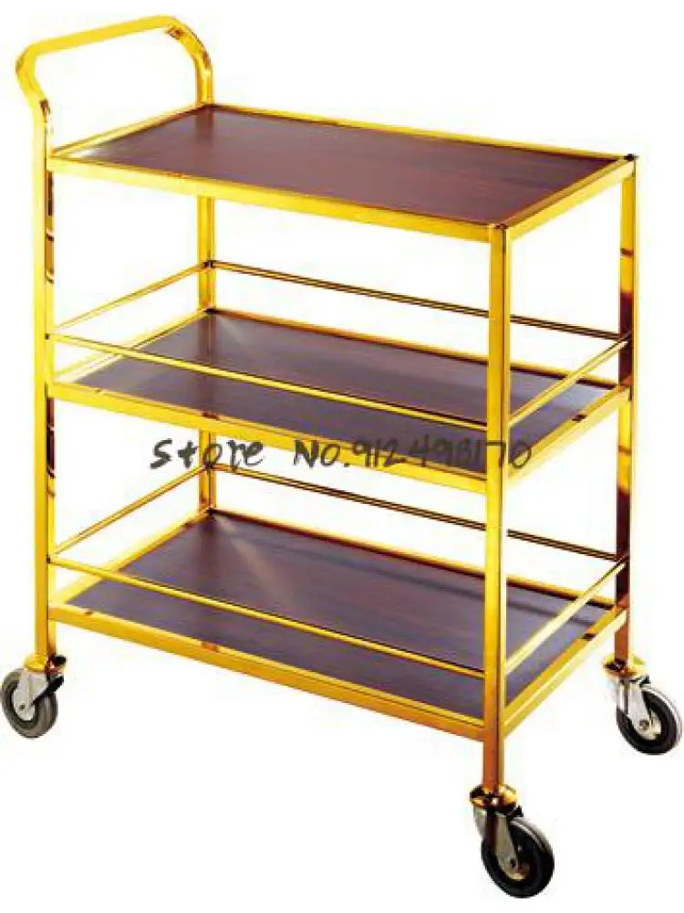 Restaurant double trolley mobile food delivery car hotel commercial tea water car dessert 4s shop dessert cake