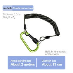 Durable Telescopic Elastic Safety Lanyard with Key Ring Chain (Enhanced 2m)