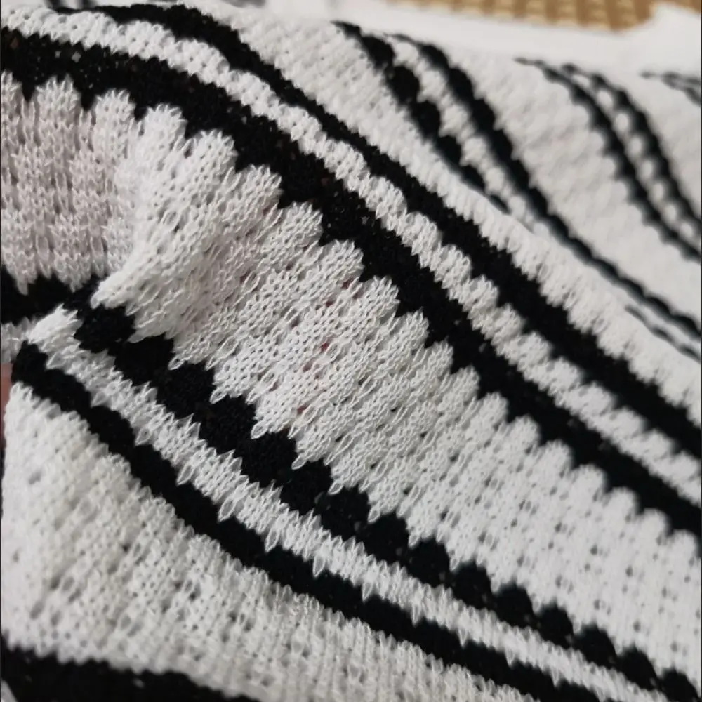 Fashion Ins Short Sleeve Crop Top Sweet Female Clothing Stripe Knitted T-shirt Slim Fit Bottoming Shirt Knitwear Women Female