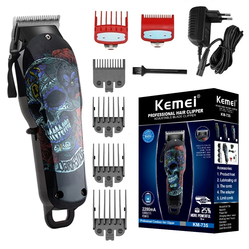 Kemei Wirelesshair clipper professional hair trimmer men electric