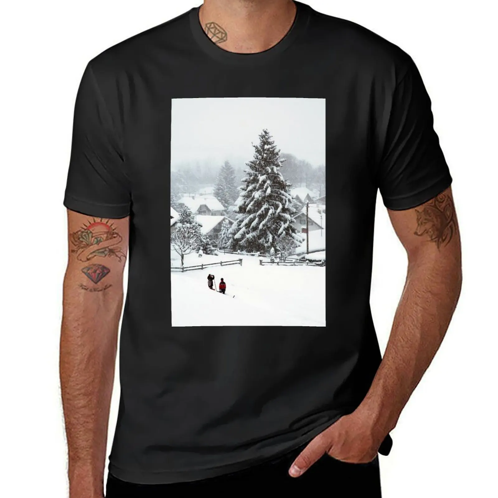 

Enjoying Winter T-Shirt sports fans cute tops Blouse Men's clothing