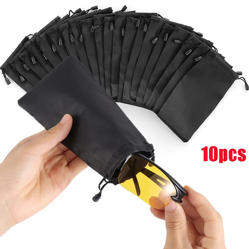 

10PCS Soft Cloth Waterproof Sunglasses Bag Microfiber Dust Storage Pouch Glasses Carry Bag Portable Eyewear Case Container