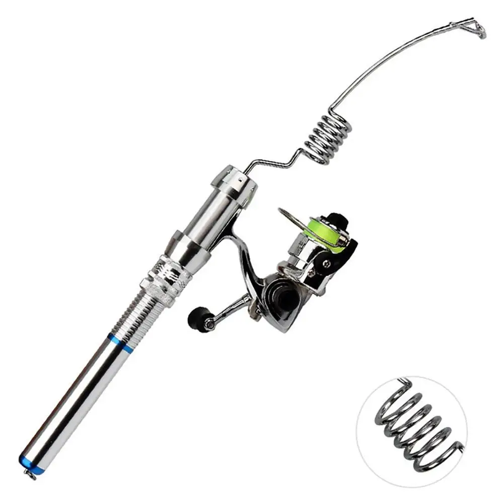 Ice Fishing Rod & Reel Combo IZ-XM Ice Fishing Rod Spinning Reel Mini Size  Stainless Steel Ice Fishing Gear For Outdoor