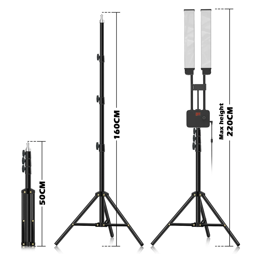 45W LED Video Light Double Arms Fill LED Light Selfie Light Long Strips LED Light for Photo Studio Live Broadcast Tiktok Stream 2
