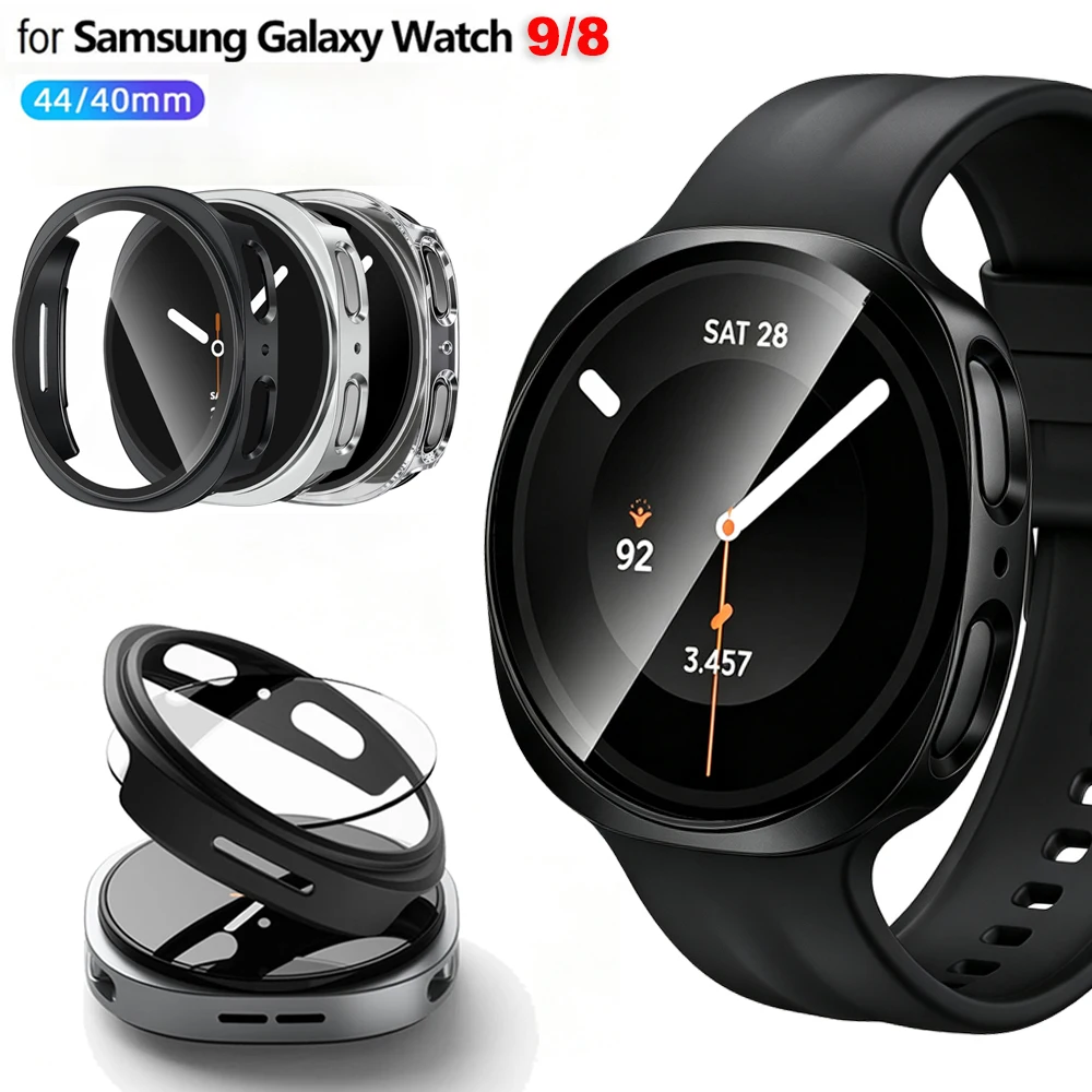 Premium Tempered Glass PC Watch Case with Screen Protector