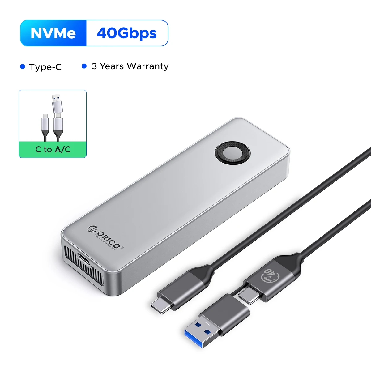 ORICO RGB 40Gbps External Portable Solid State Drive for