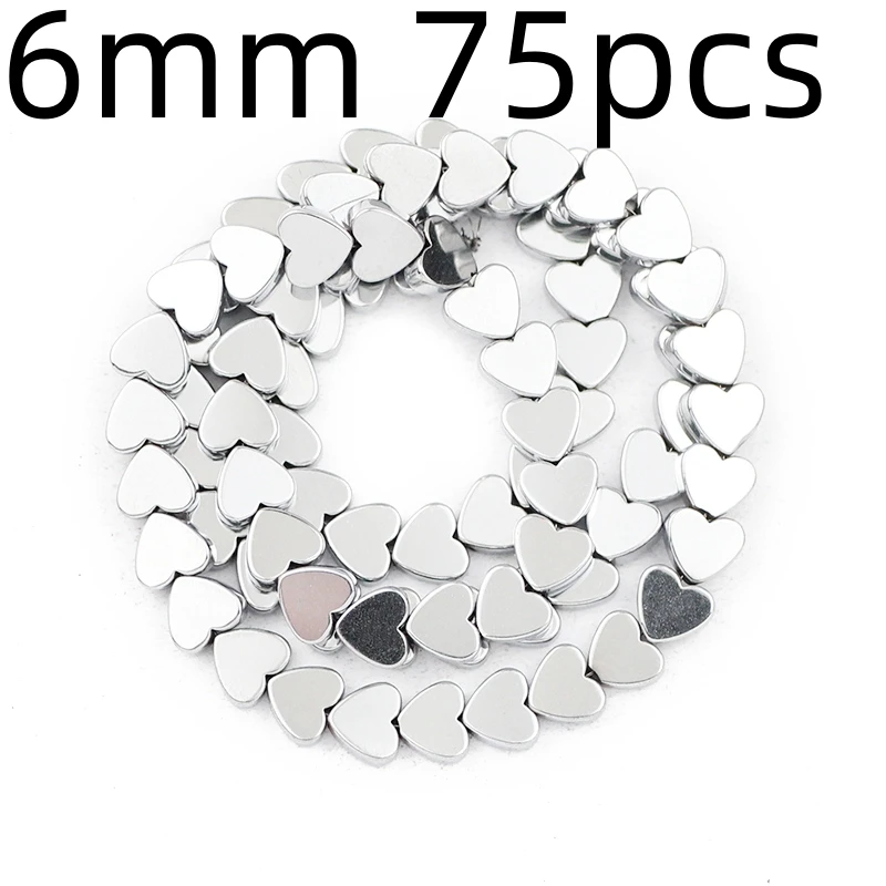 Silver-Plated Hematite Heart and Star Beads