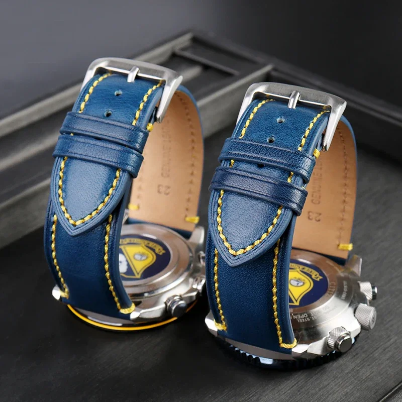 Cinturino Per Orologio In Vera Pelle Per Citizen Blue Angel Generation At8020 Jy8078 Di Seconda Generazione Air Eagle Pelle Bovina 22 23Mm