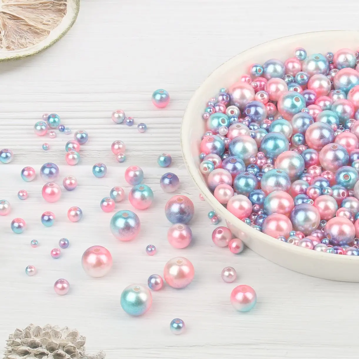 Разноцветные Бусины из АБС-пластика с имитацией жемчуга, 3, 4, 6, 8, 10, 12 мм, круглые свободные акриловые бусины, бриллиантовое ожерелье для изготовления ювелирных изделий