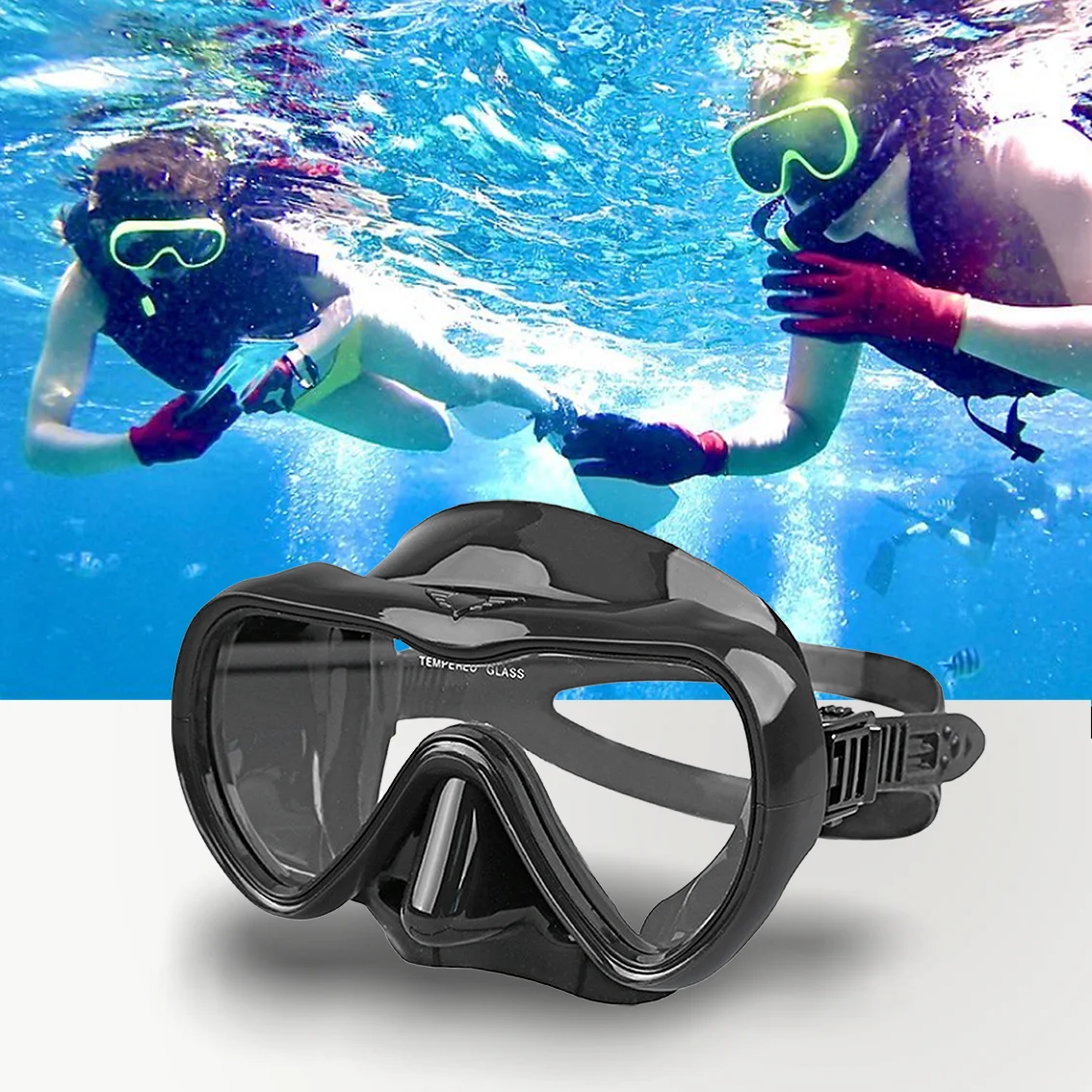 Diving Snorkeling Face Mirror Low Capacity Diving Face Mirror Scuba Diving Suit Wet Tube Water Sports Equipment Tempered Glass