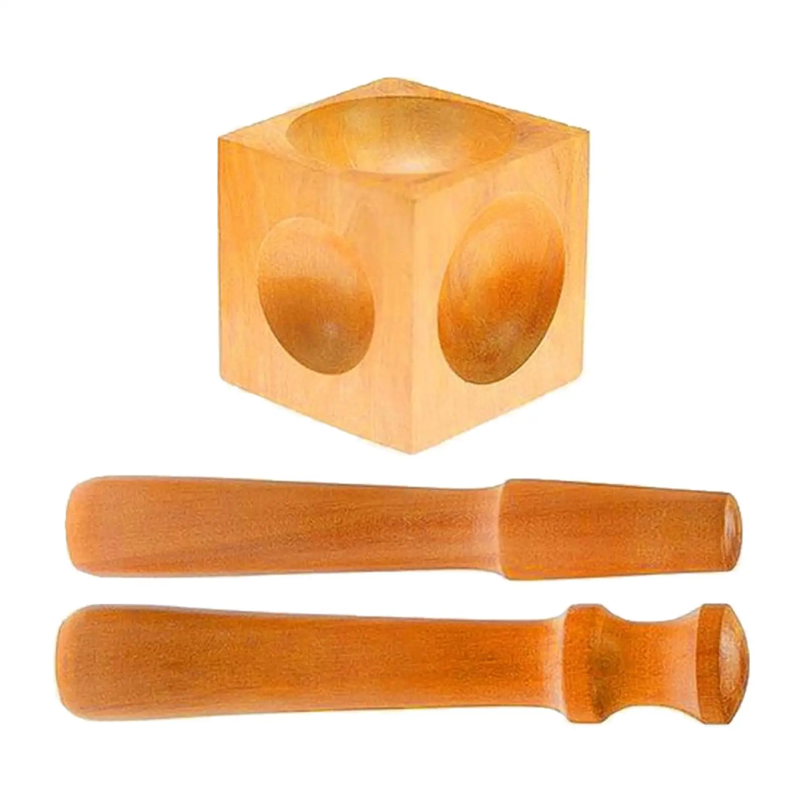 

Wooden Square Dapping Block and Punch Set Sturdy for Soft Metals DIY Concave