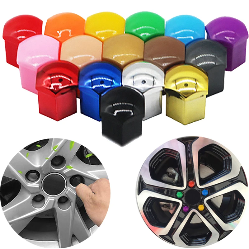 

20Pcs Car Wheel Cover Hub Nut Bolt Covers cap Wheel Tire Cap Tire Dust-proof Decorative Cap Exterior Accessories 17/19/21mm