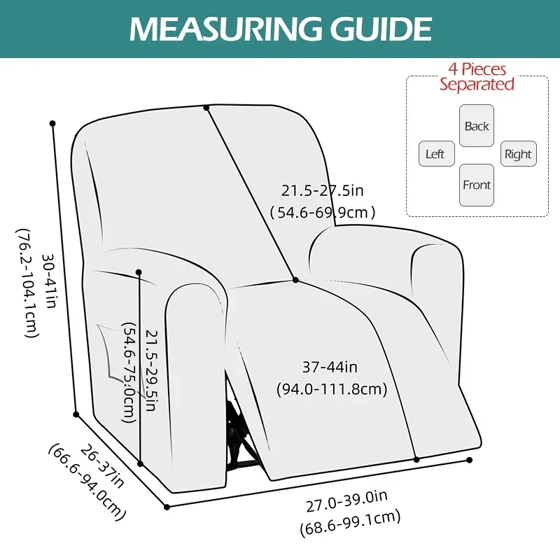 1 2 Seat Waterproof Recliner Sofa Cover PU Leather Armchair Cover  Chair Cover Elastic Single Sofa Slipcover Living Room 2