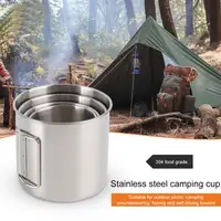 250/350/500ML Stailess Steel Mug Coffee Cup Foldable Handle Portable Travel Camping Cup Milk Tea Cup Tumbler Water Coffee Cup 5