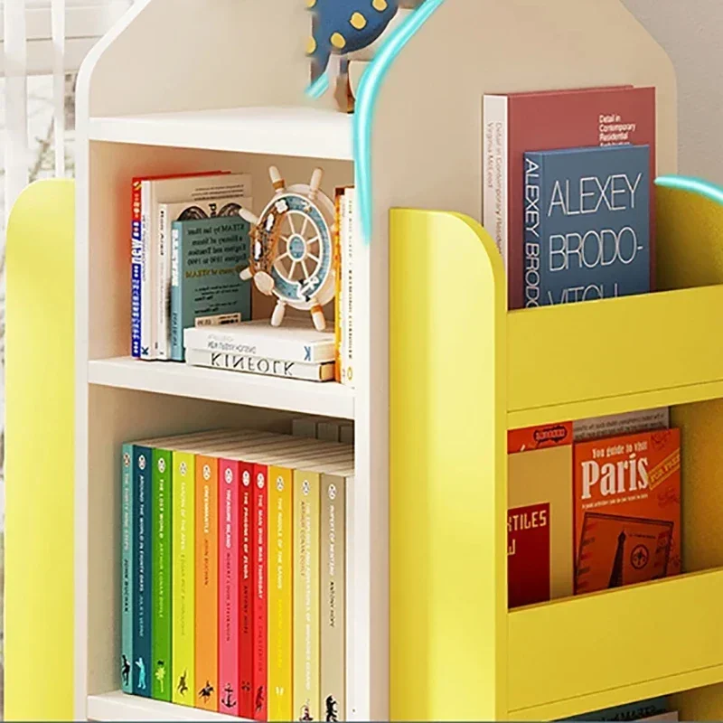 Rotating Children's Bookcases Simple 360 Degree Bookshelves Floor Baby Toy Shelf Corner Reading Bookshelf Children's Furniture C