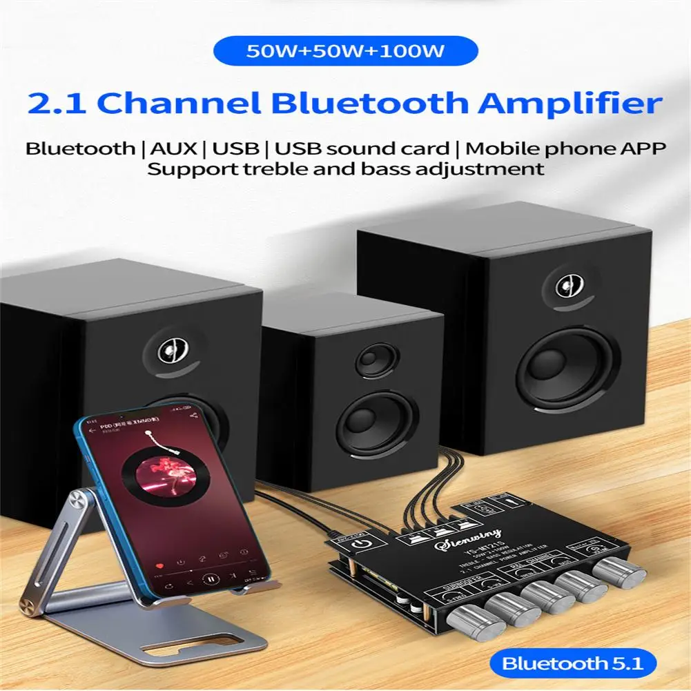

Ys-mt21s 2.1 Channel Bluetooth-compatible Audio Power Amplifier Board Module Subwoofer Alto Treble Amp