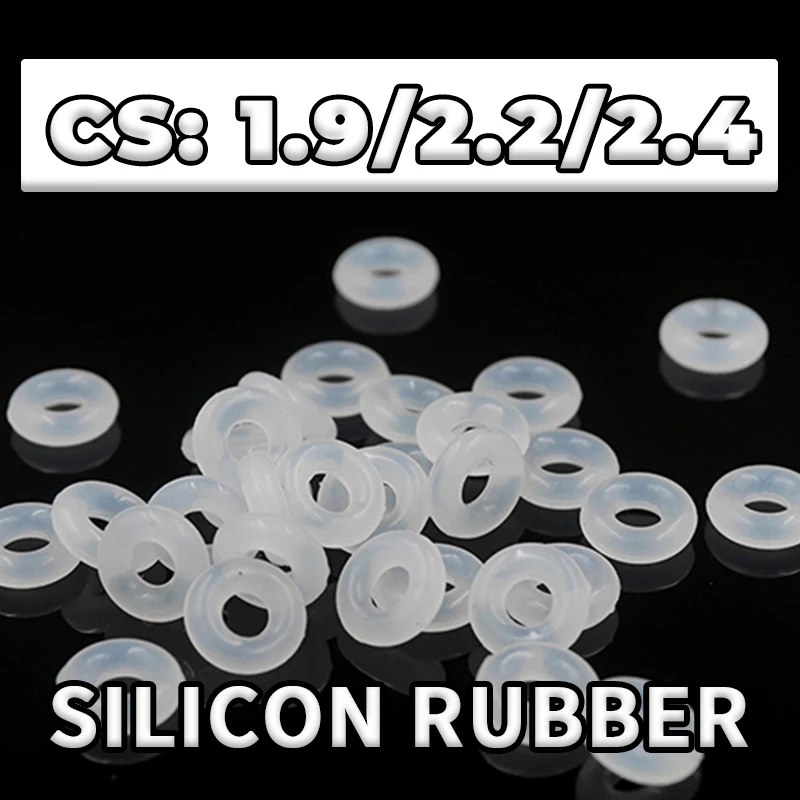 Silicone O Rings Thickness CS1.9/2.2/2.4mm White VMQ O-ring cross section silicon rubber sealing gasket rubber washer in specifications rubber o rings,sealing gasket,rubber washers,silicone o rings