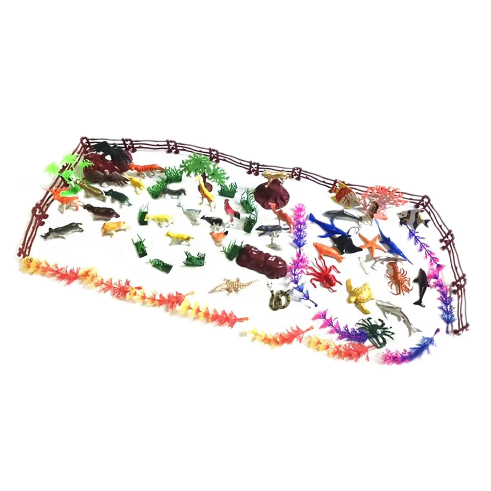 80 Pieces Animals Model Cognitive Toy Simulation Animal Figures for Girls
