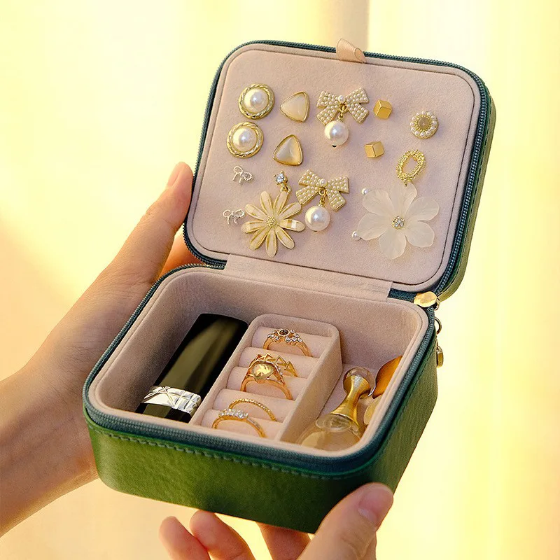 Portable Jewelry Box Earrings Jewelry Storage Box Rings Earrings Jewelry Storage Box Travel Lovely Jewelry Box
