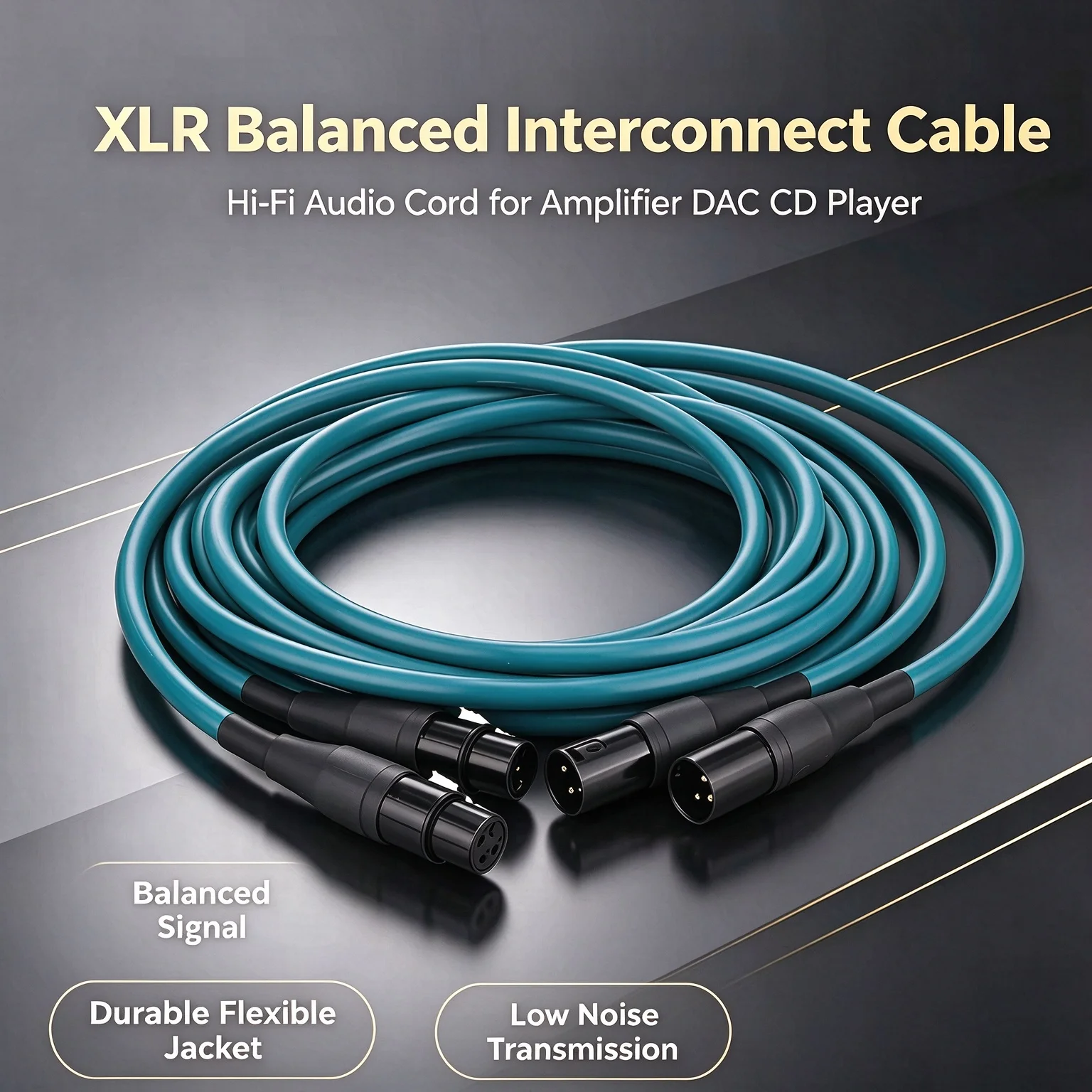 Paar Vergoldete XLR-Steckverbinder Cardas Cross Audio XLR-Verbindungskabel