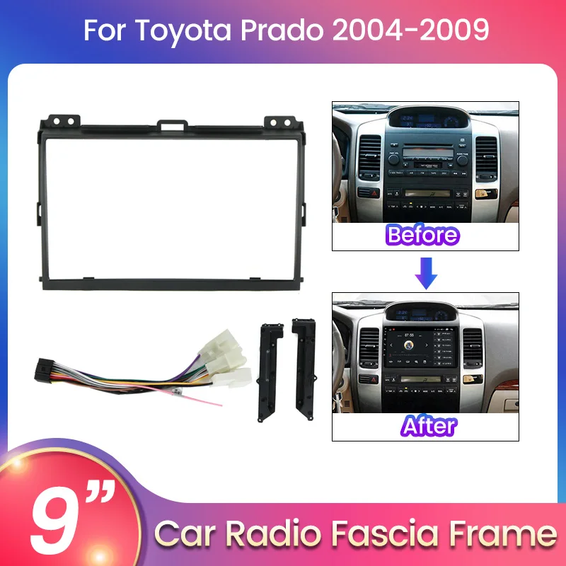 For 9inch Host Unit 2din Car Radio Fascia Frame For Toyota Land Cruiser Prado 120 Lexus Gx470