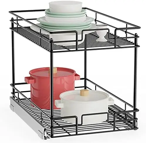 

Version Pull Out Cabinet Organizer for Base Cabinet (11" W X 21" D), Kitchen Cabinet Organizer and Storage 2-Tier Cabine Bogg ba