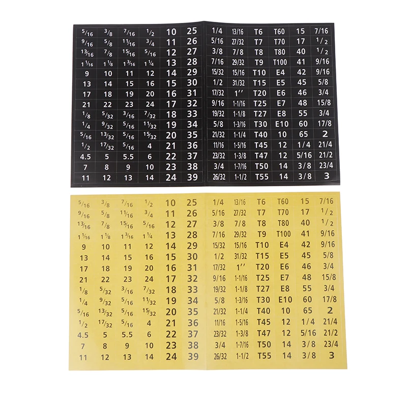 Master Socket Quick & Easy Reminder Label Stickers Chrome Decal Tags For Socket Sets Tools 180 Pcs/set