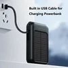 New 50000mAh Solar Power Bank Built Cables Solar Charger 2 USB Ports External Charger Powerbank with LED Light 5