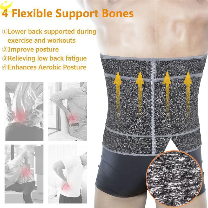 LAZAWG Men Waist Trainer Neoprene Belt Sweat Girdle Weight Loss Strap Slimming Band Corset Waist Cincher Body Shaper Sport