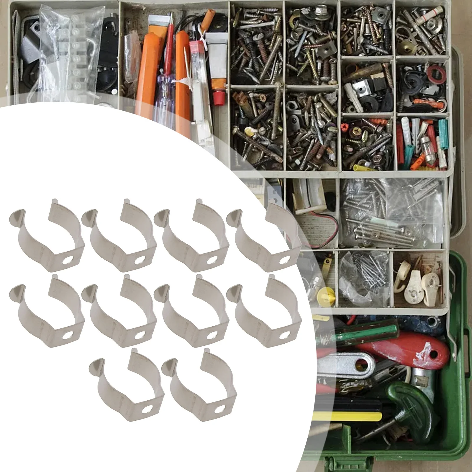 10pcs Spring Terry Clips Stainless Steel Narrow Base Tools 6mm-28mm Heavy Duty Tools Storage Hangers For Garages Sheds Hardwares