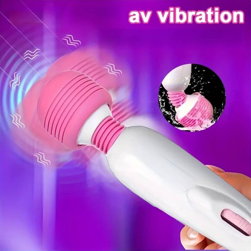 AV Stick Vibrator Stimulator 1pc Handheld Massage Wand USB Rechargeable Adult Sex Toys for Women and Couples