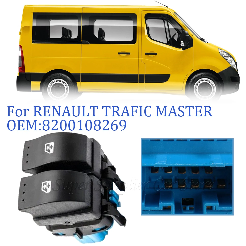 25561Mb Per Renault Per Vauxhall Vivaro / Movano 8200476806 Interruttore Alzacristalli Elettrico Copilot 8200108269 93858398