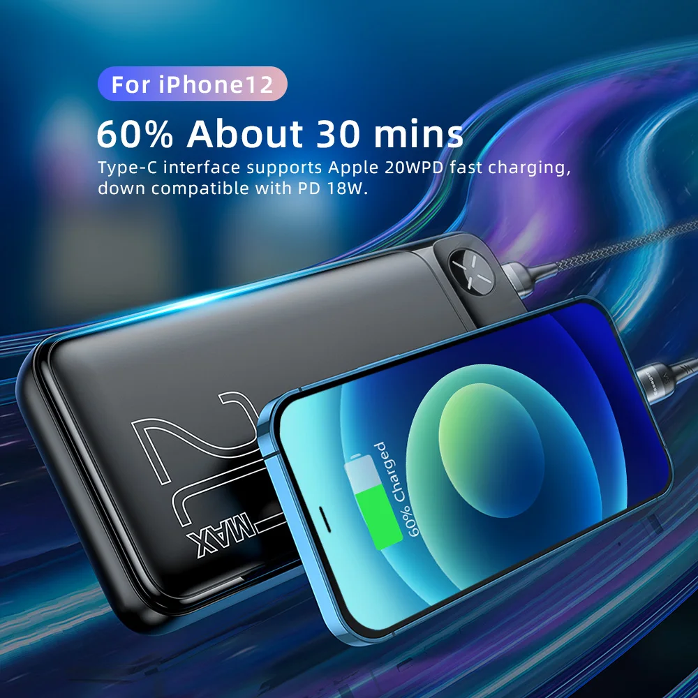 Power Bank 20000mAh External Battery Pack PD 20W Fast Charging Portable Charger for iPhone