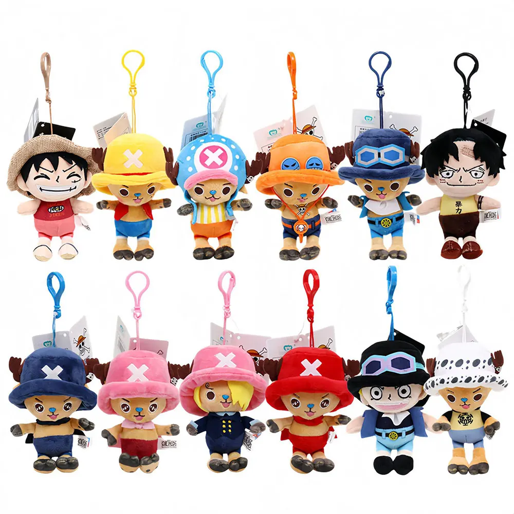 12cm Anime One Piece Luffy Plush Toy Cartoon Ace Tony Chopper Stuffed Plush Soft Dolls Cute Mini Pendant Backpack Key Decor Gift 100ml mini electric garlic chopper